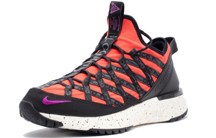 Мужские кроссовки Nike ACG React Terra Gobe Bright Crimson (черно-оранжевые) — фото 3