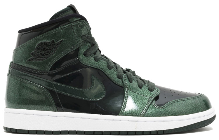 Мужские кроссовки Jordan Air Jordan 1 Retro Grove Green (черно-зеленые) — Зелёный / чёрный / белый — фото 2