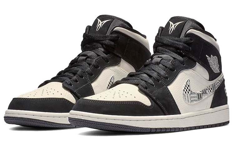 Мужские кроссовки Jordan Air Jordan 1 Mid BHM Equality (черно-белые) — Чёрный / белый — фото 3