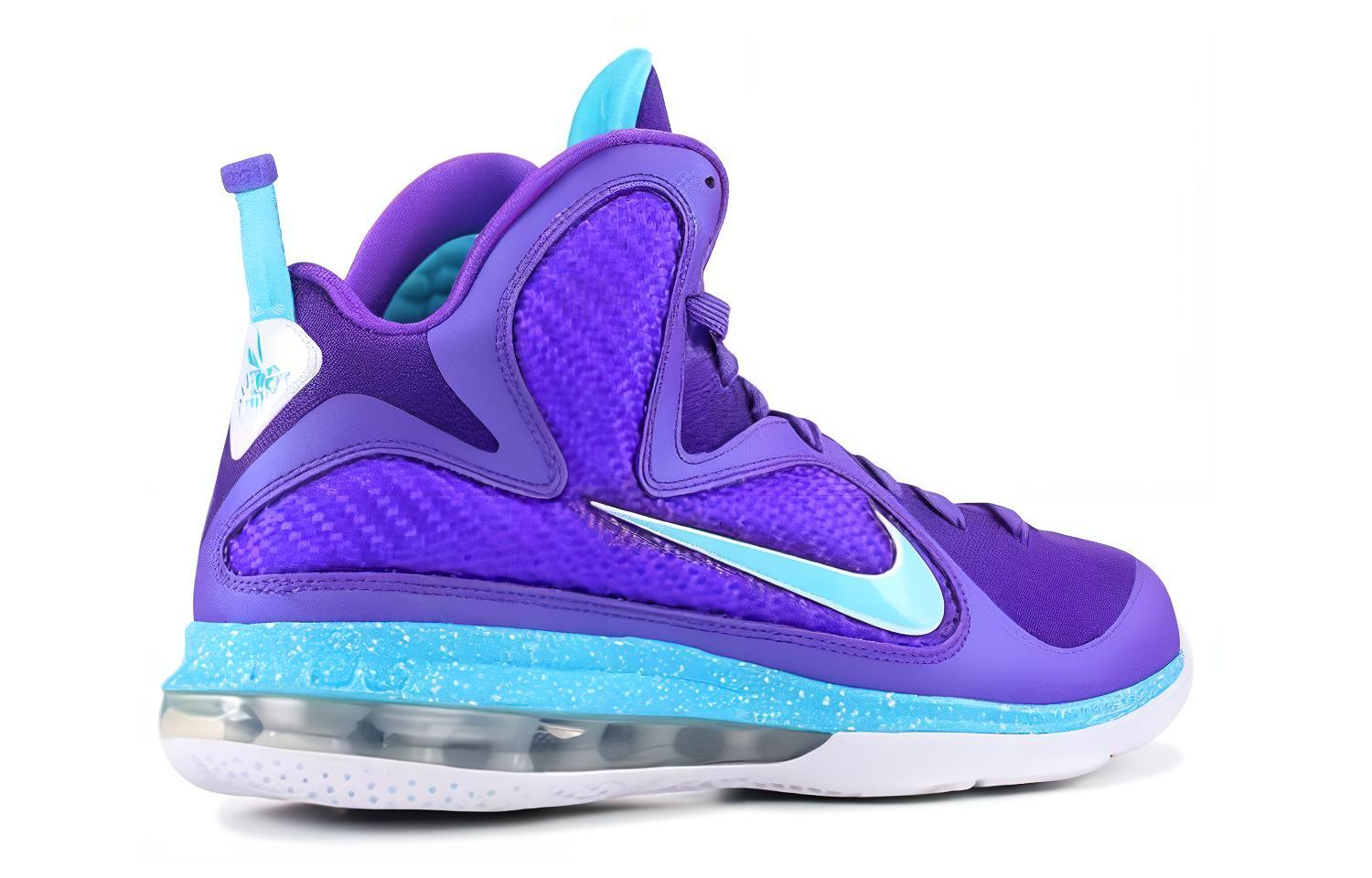 Мужские кроссовки Nike Lebron 9 (фиолетовые) — 纯紫色/绿松蓝/白 — фото 4
