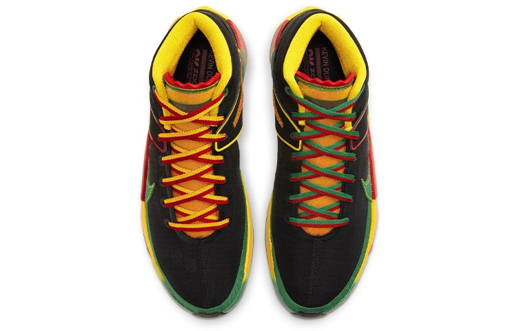 Мужские кроссовки Nike KD 13 "Rasta"13 TPU Air Zoom (черный / красный / зеленый / желтый) — Чёрный / красный / зелёный / жёлтый — фото 4