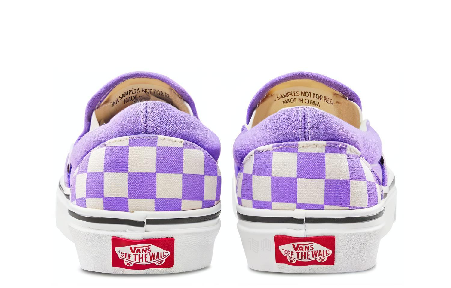 Слипоны Vans slip-on (фиолетово-белые) — фото 4