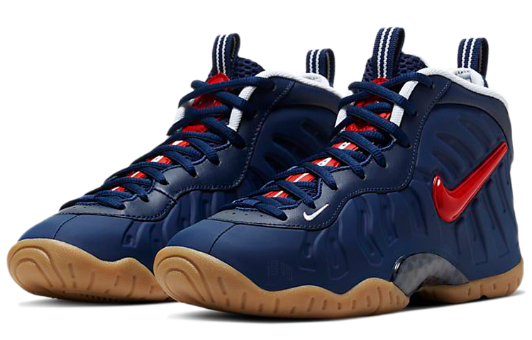 Женские кроссовки Nike Foamposite Pro (красно-синие) — Красныйсиний — фото 3