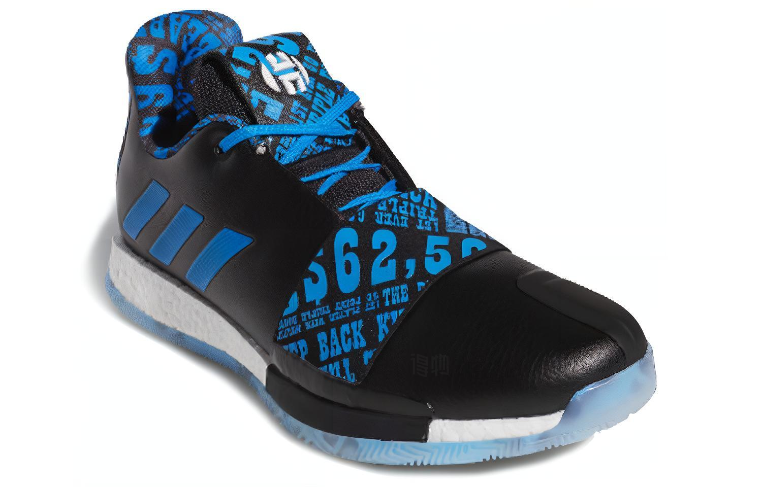 Мужские кроссовки adidas Harden Vol.3 (черный / синий) — Чёрный / синий — фото 3