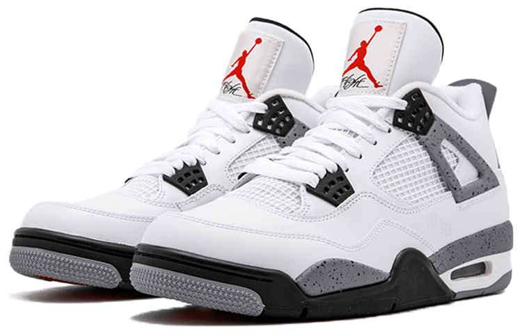 Мужские кроссовки Jordan Air Jordan 4 Retro "White Cement" 2012 (белый с черным и серым) — Белый / чёрный / серый — фото 4