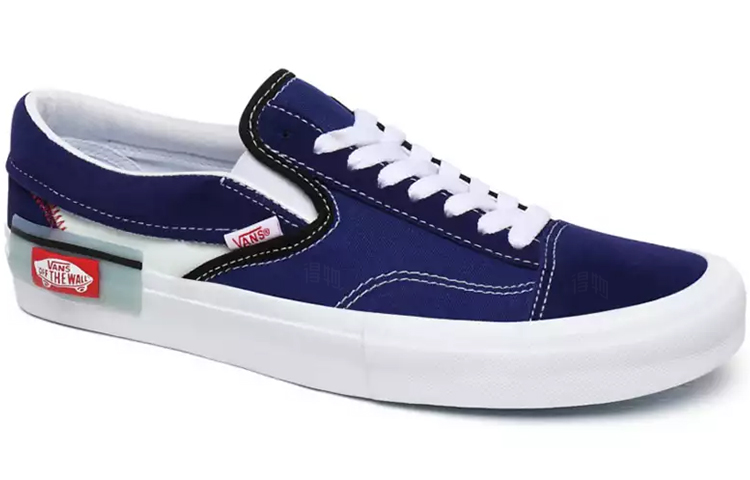 Кеды Vans slip-on Cap PU (синие) — фото 3