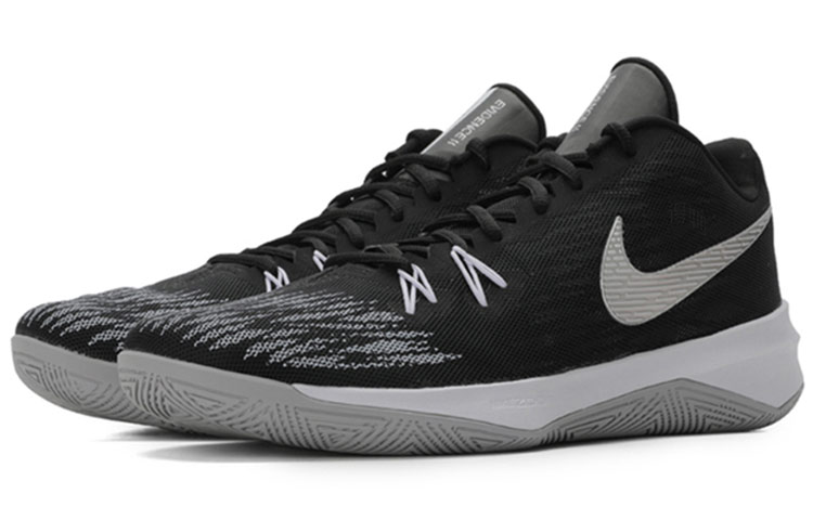 Мужские кроссовки Nike Zoom Evidence 2 (черно-белые) — Чёрный / белый / серый — фото 3