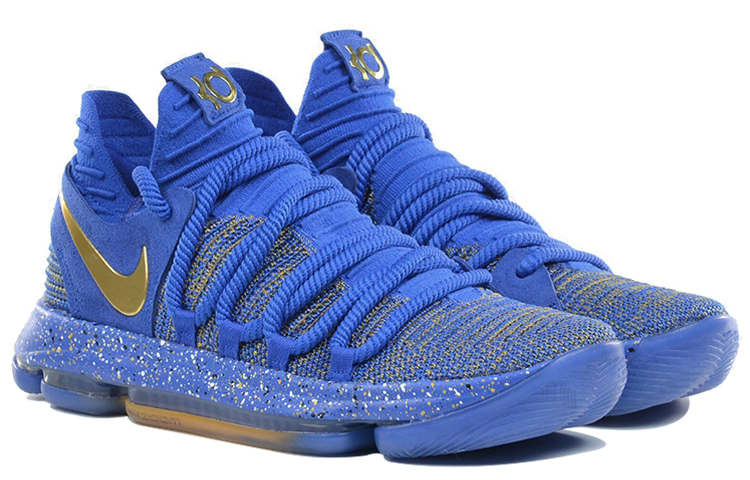 Кеды Nike KD 10 FINALS EP OG (синий / золотой) — фото 3