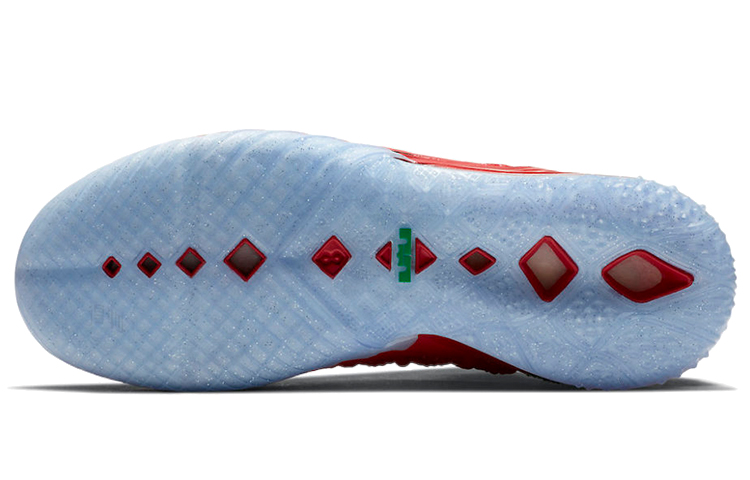Мужские кроссовки Nike Lebron 18 X-Mas in LA 18 TPU (красный / золотой) — фото 6