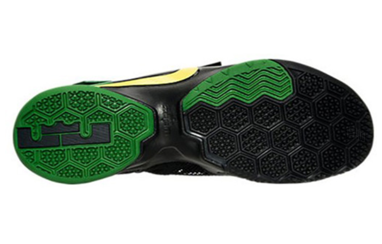 Мужские кроссовки Nike zoom soldier 9 Oregon (черно-зеленые) — 黑/黄/苹果绿 — фото 3