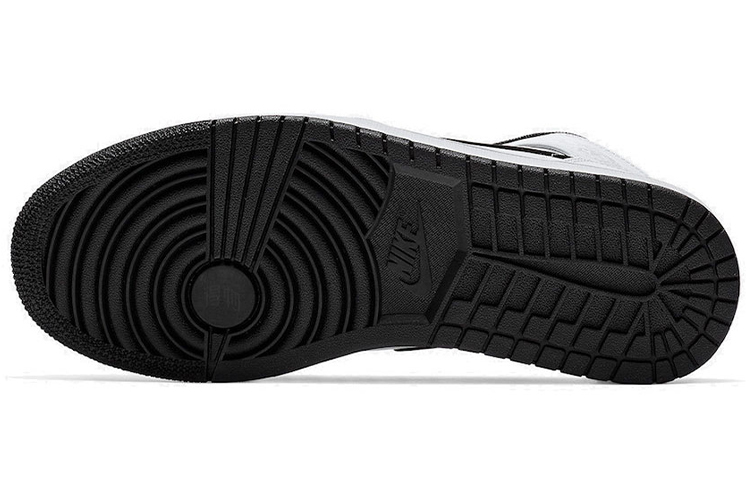 Мужские кроссовки Jordan Air Jordan 1 Mid (черно-бело-серебристый) — фото 6