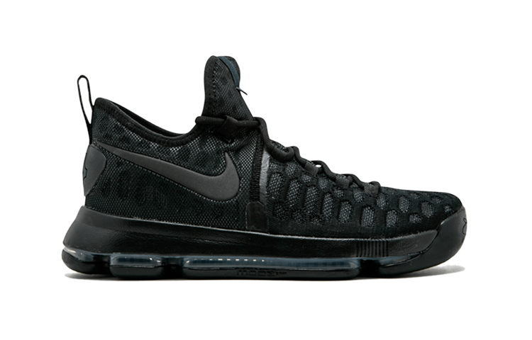 Мужские кроссовки Nike KD 9 Black Space (черные) — Чёрный / чёрный / тёмно-серый — фото 2