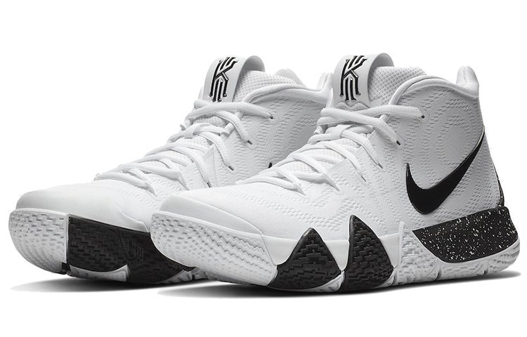 Мужские кроссовки Nike Kyrie 4 Oreo White Black (черно-белые) — фото 3