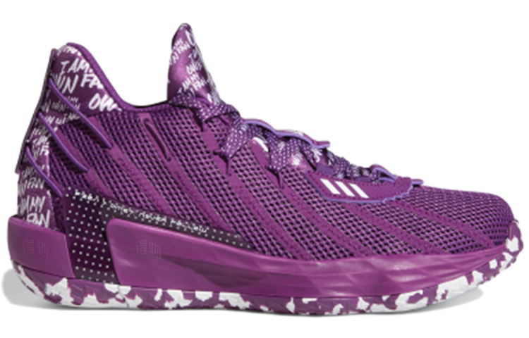 Кроссовки adidas D lillard 7 (фиолетовые) — Фиолетовый — фото 2