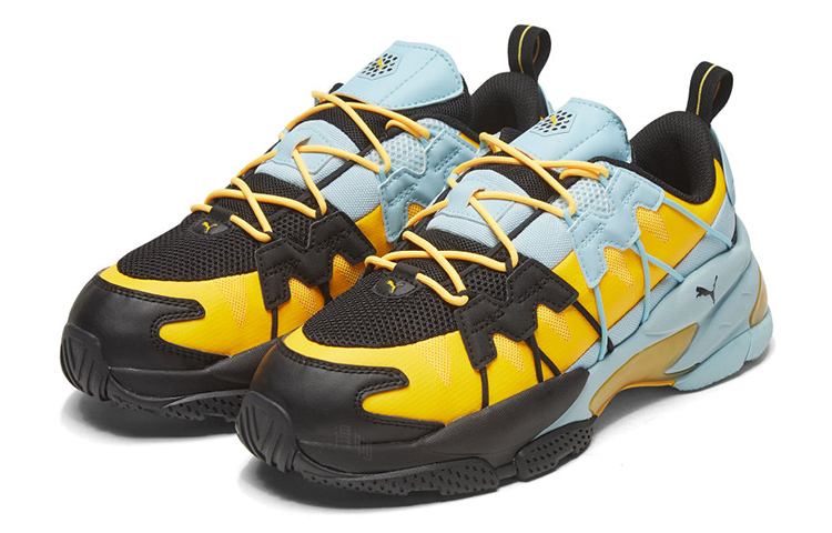 Кроссовки PUMA LQDCELL Omega Striped Kit (сине-желтые) — фото 3