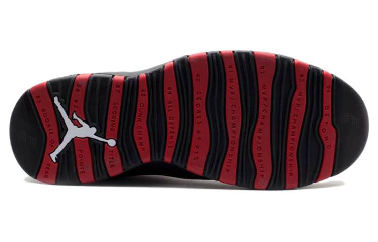 Мужские кроссовки Jordan Air Jordan 10 Retro Chicago Bulls (бело-черно-красные) — Белый / красный / чёрный — фото 5