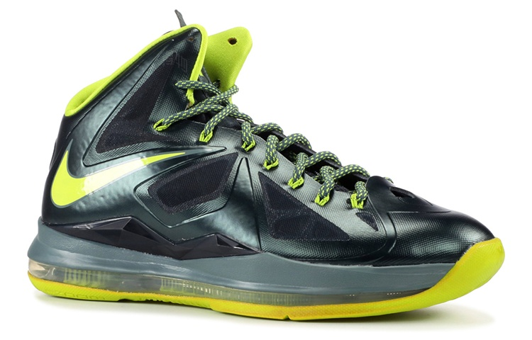 Мужские кроссовки Nike Lebron 10 Dunkman (серо-желтые) — фото 2