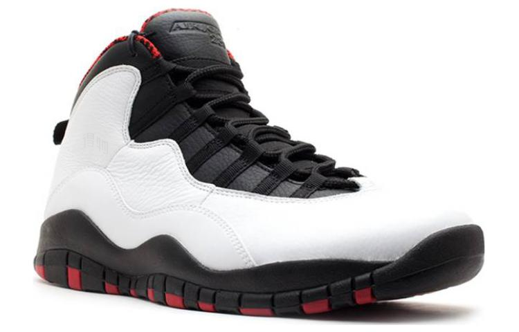 Мужские кроссовки Jordan Air Jordan 10 Retro Chicago Bulls (бело-черно-красные) — Белый / красный / чёрный — фото 2