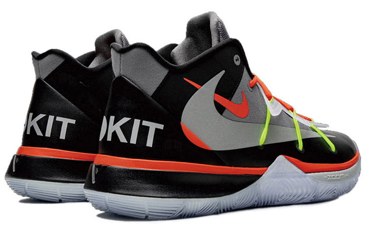 Мужские кроссовки Nike Kyrie 5 Rokit "Welcome Home" (черный / оранжевый / серый) — Чёрный / оранжевый / серый — фото 3