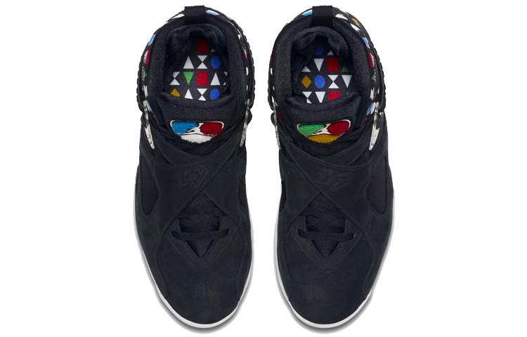 Кроссовки Jordan Air Jordan 8 Quai 54 TPU (черно-желто-бело-зелено-красно-синие) — Чёрныйжёлтыйбелыйзелёныйкрасныйсиний — фото 3