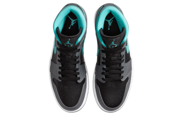 Мужские кроссовки Jordan Air Jordan 1 Mid (черно-серо-синие) — фото 4