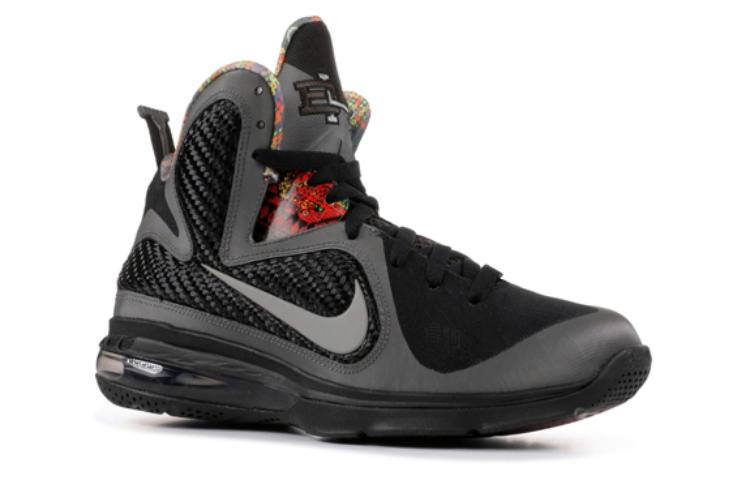 Мужские кроссовки Nike Lebron 9 BHM (черно-серые) — фото 3