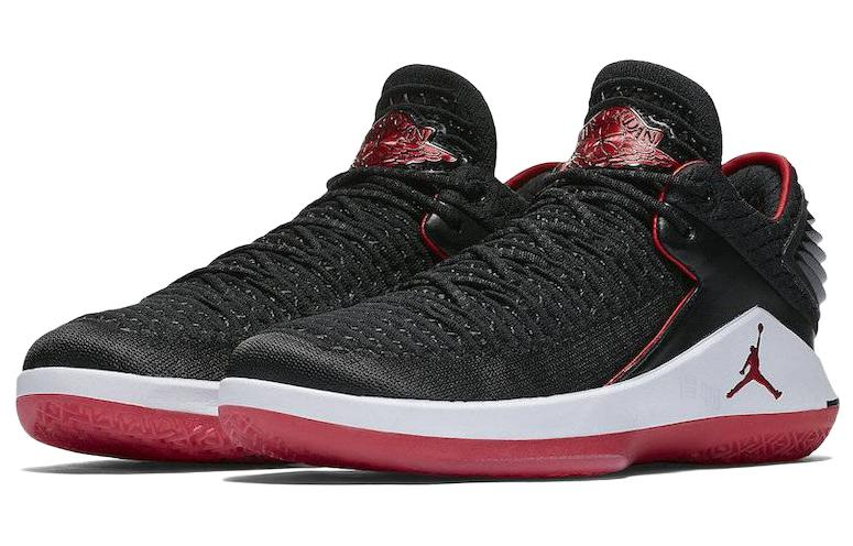 Мужские кроссовки Jordan Air Jordan 32 Low Banned Bred Black University Red OG (черный / белый / красный) — Чёрный / белый / красный — фото 3