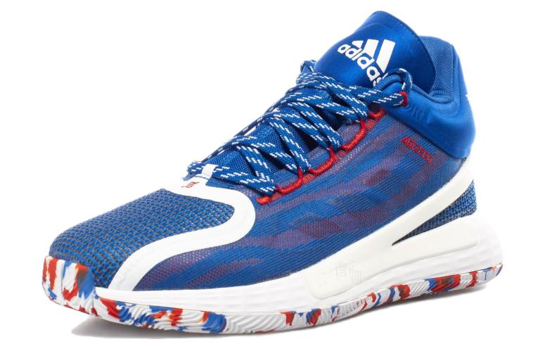 Мужские кроссовки adidas D Rose 11 (сине-бело-красные) — Синий / белый / красный — фото 3
