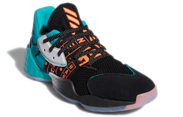 Мужские кроссовки adidas Harden Vol. 4 (черно-сине-серые) — 黑色/高光蓝/符点灰 — фото 2
