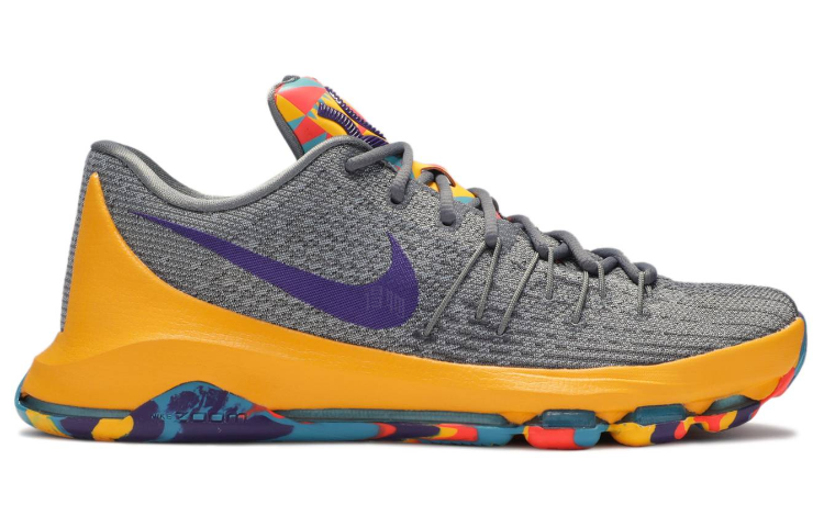 Мужские кроссовки Nike KD 8 (серые) — 狼灰/酷灰/湖蓝色 — фото 2