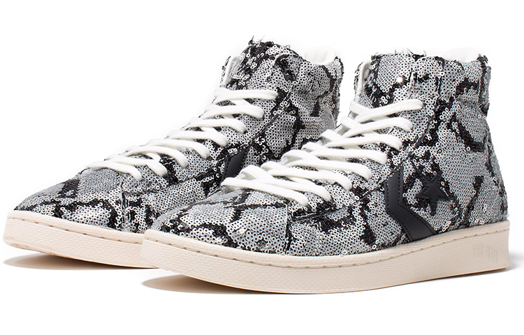 Кеды Converse Cons Pro Leather (бело-черные) — Белый / чёрный — фото 3