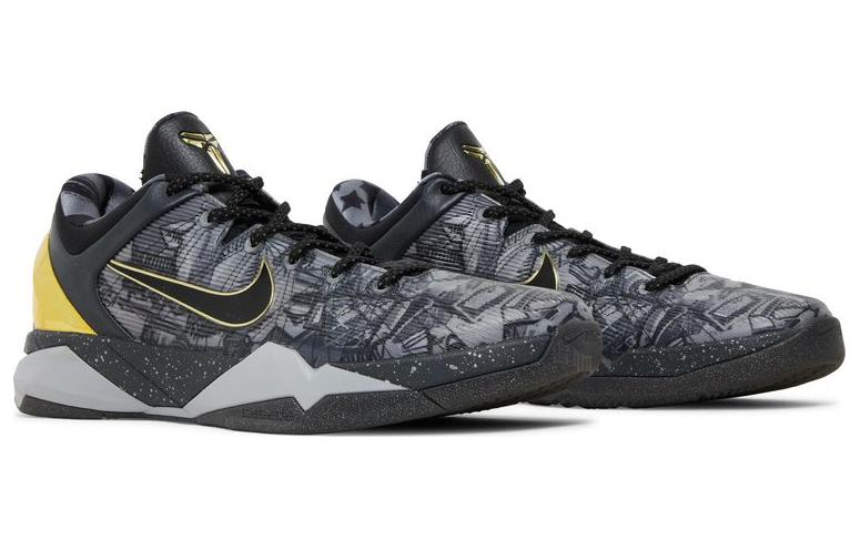 Мужские кроссовки Nike Zoom Kobe 7 Prelude London 7 (серый / золотойжелтый / черный) — Серый / золотойжёлтый / чёрный — фото 3