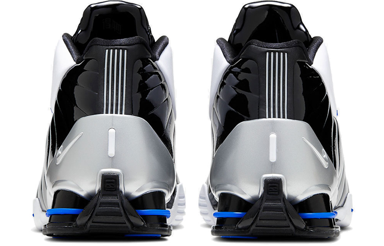Кроссовки Nike Shox BB4 (черно-бело-синие) — фото 4