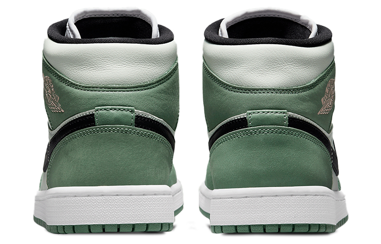 Женские кроссовки Jordan Air Jordan 1 Mid SE "Dutch Green" (зеленый / белый / розовый) — Зелёный / белый / розовый — фото 5