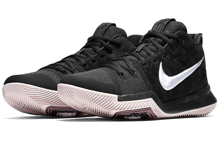 Мужские кроссовки Nike Kyrie 3 Black Suede OG 3 (черно-белые) — Чёрный / белый — фото 3