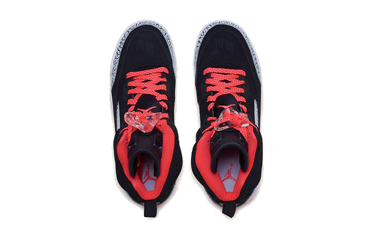 Женские кроссовки Jordan Spizike (черно-красные) — Чёрный / белый — фото 3