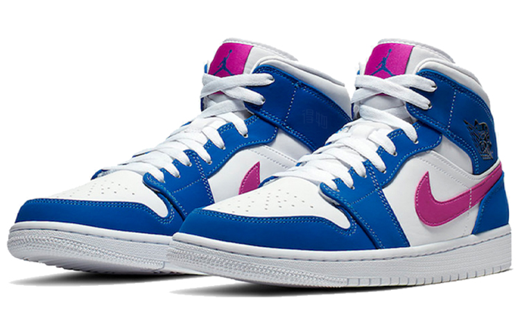 Мужские кроссовки Jordan Air Jordan 1 Mid Color Hyper Royal (сине-бело-фиолетовый) — Синий / белый / фиолетовый — фото 3