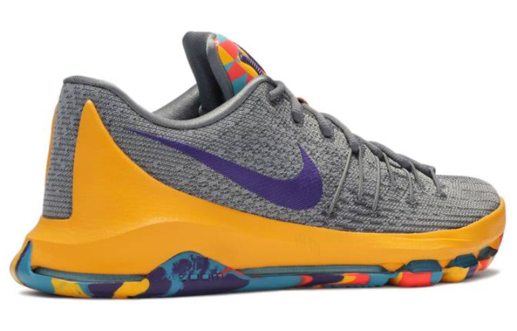 Мужские кроссовки Nike KD 8 (серые) — 狼灰/酷灰/湖蓝色 — фото 3