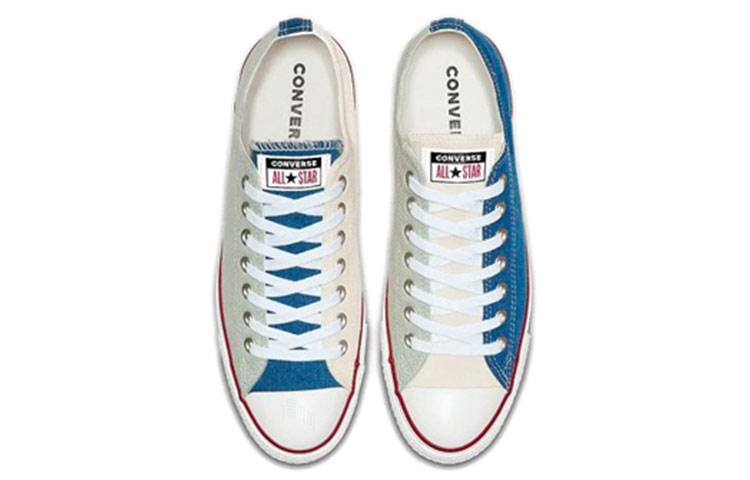Кеды Converse Chuck Taylor All Star (сине-бело-молочные) — Синий / белый / бежевый — фото 4
