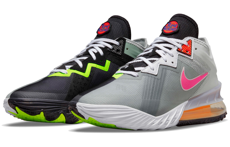 Кроссовки Nike Lebron 18 Low EP (серо-черные) — фото 3