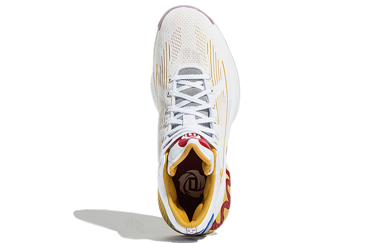 Мужские кроссовки adidas D Rose 10 (бело-желто-розовые) — 白色/日光黄/亮粉红荧光 — фото 5