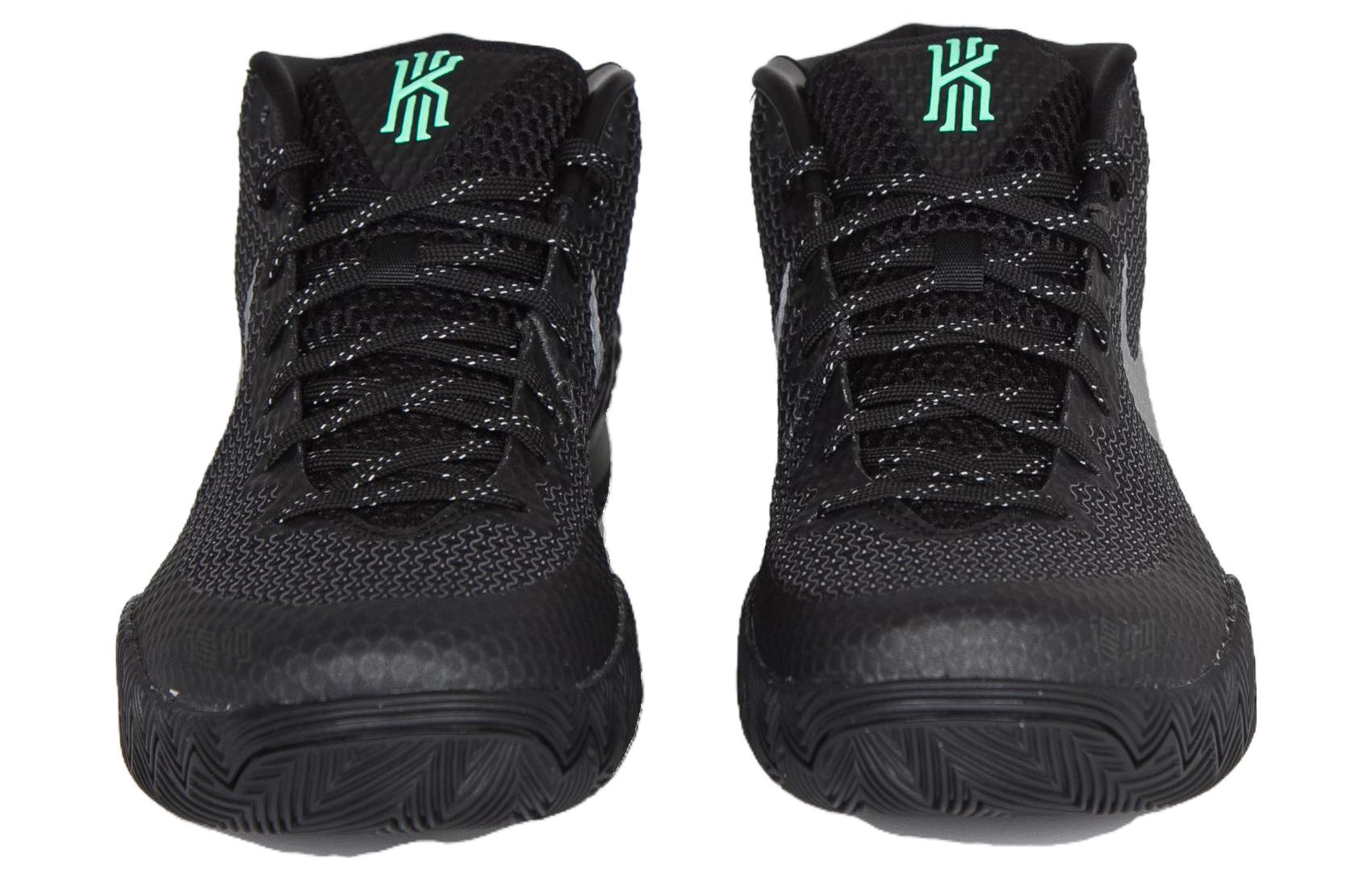Мужские кроссовки Nike Kyrie 1 Driveway (черные) — 黑/反光银/深灰色/荧光绿 — фото 4