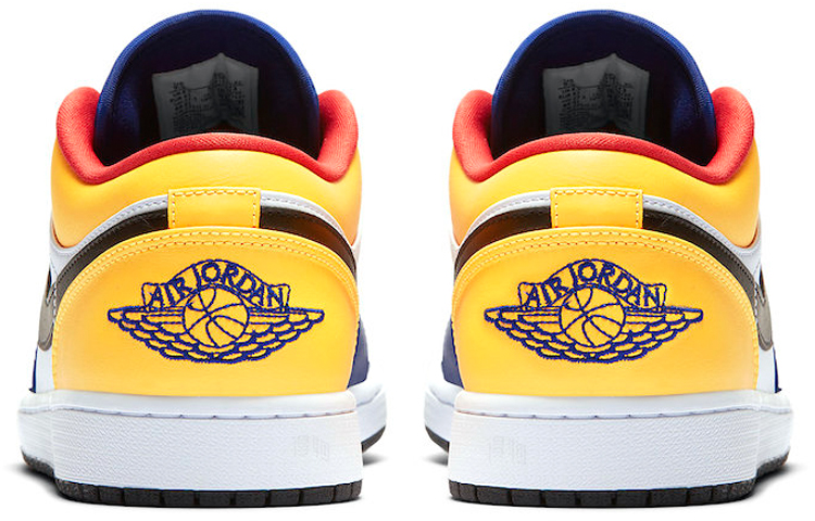 Мужские кроссовки Jordan Air Jordan 1 low (синийжелтый) — Синийжёлтый — фото 5
