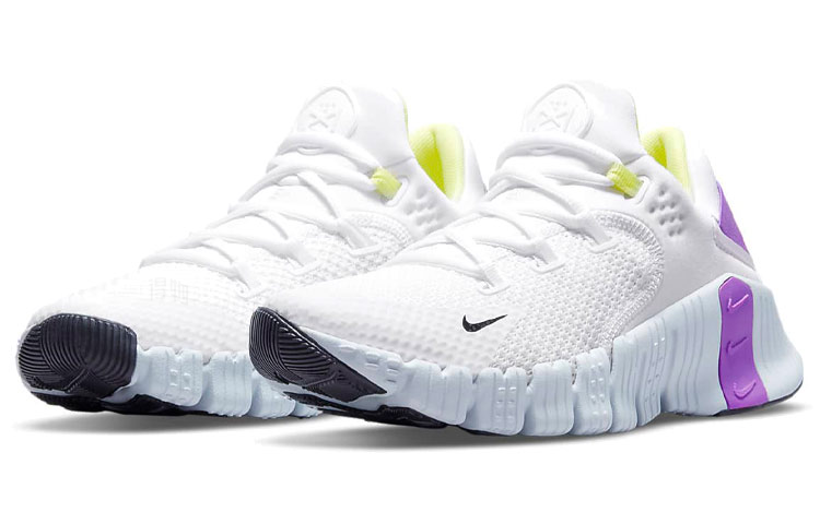 Женские кроссовки Nike Free Metcon 4 (бело-желто-фиолетовый) — Белый / жёлтый / фиолетовый — фото 3