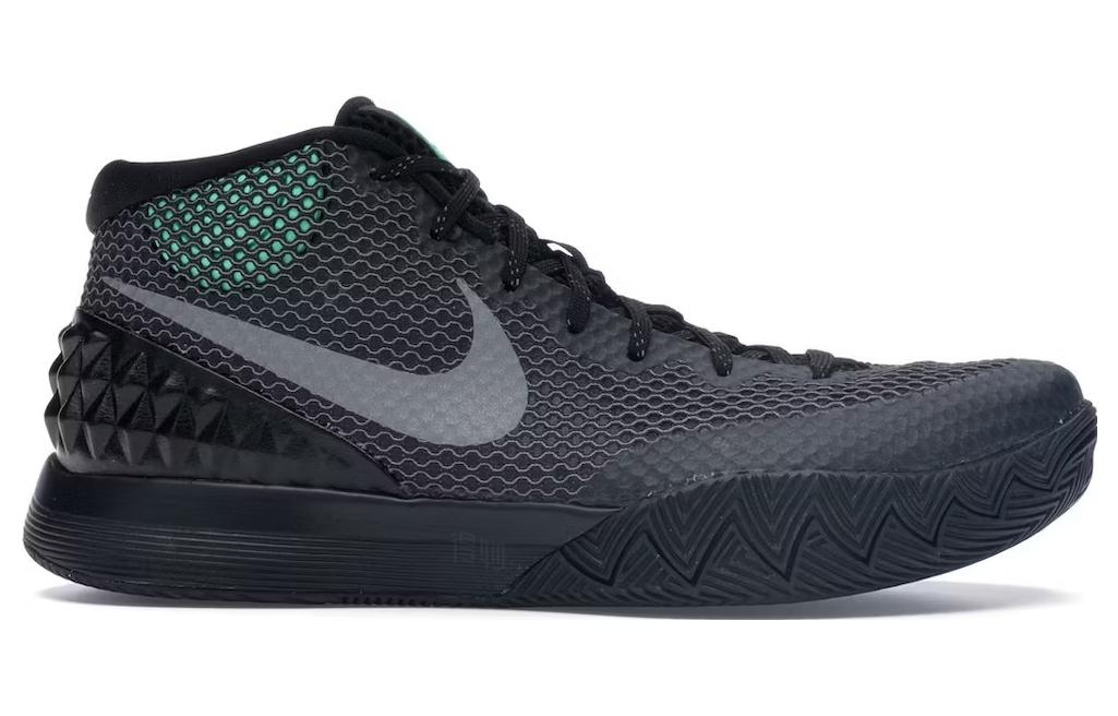 Мужские кроссовки Nike Kyrie 1 Driveway (черные) — 黑/反光银/深灰色/荧光绿 — фото 2