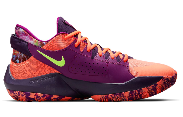 Мужские кроссовки Nike Freak 2 (оранжевый / фиолетовый) — фото 2