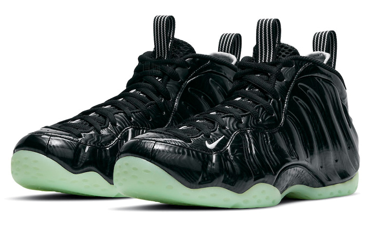 Мужские кроссовки Nike Foamposite One all-star Air Zoom 2021 (черный / зеленый) — Чёрный / зелёный — фото 3