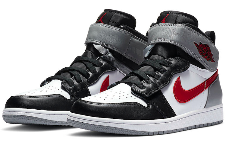 Мужские кроссовки Jordan Air Jordan 1 FlyEase (серо-красные) — фото 2