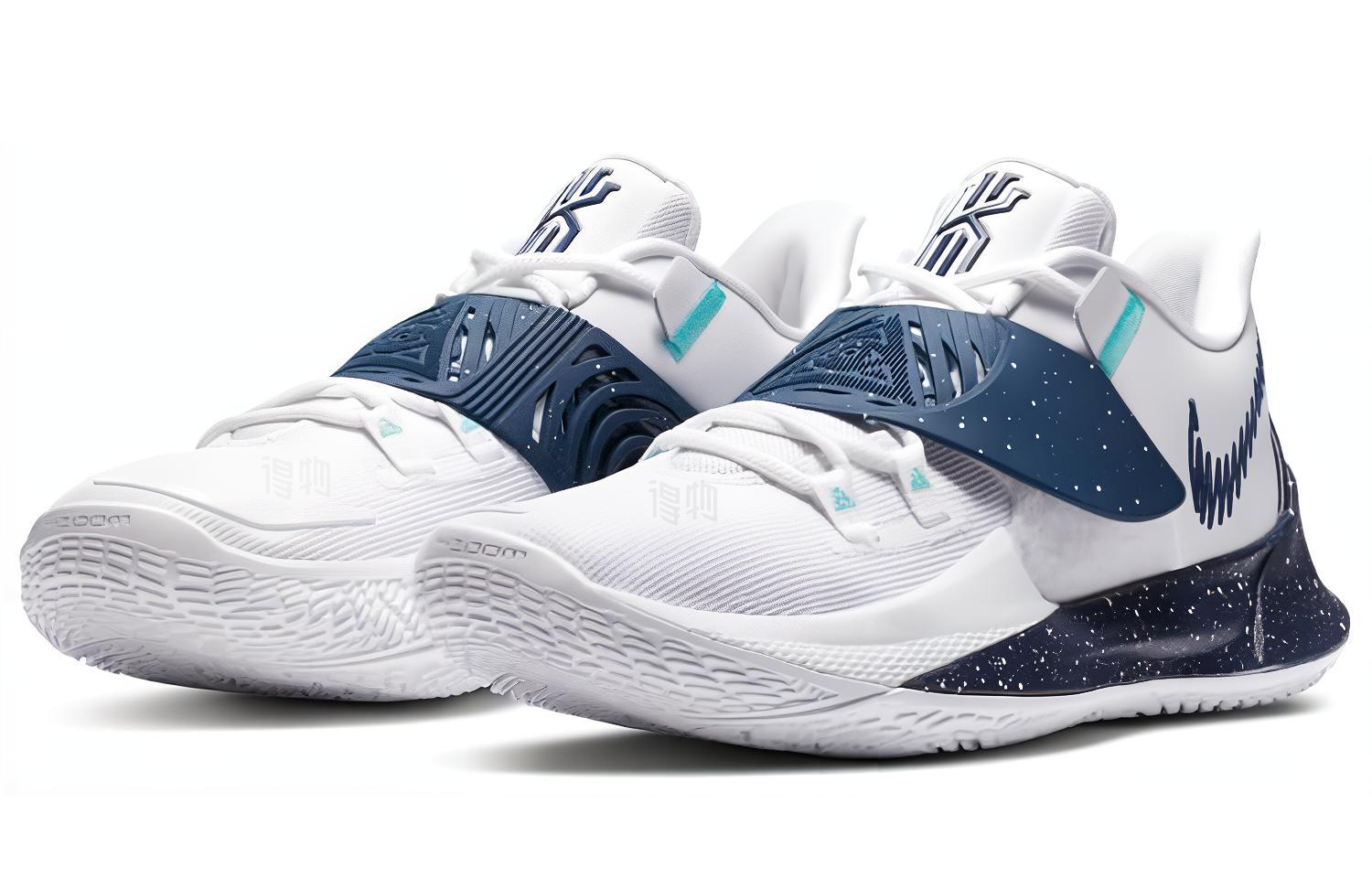 Кроссовки Nike Kyrie Low 3 (бело-синие) — фото 3
