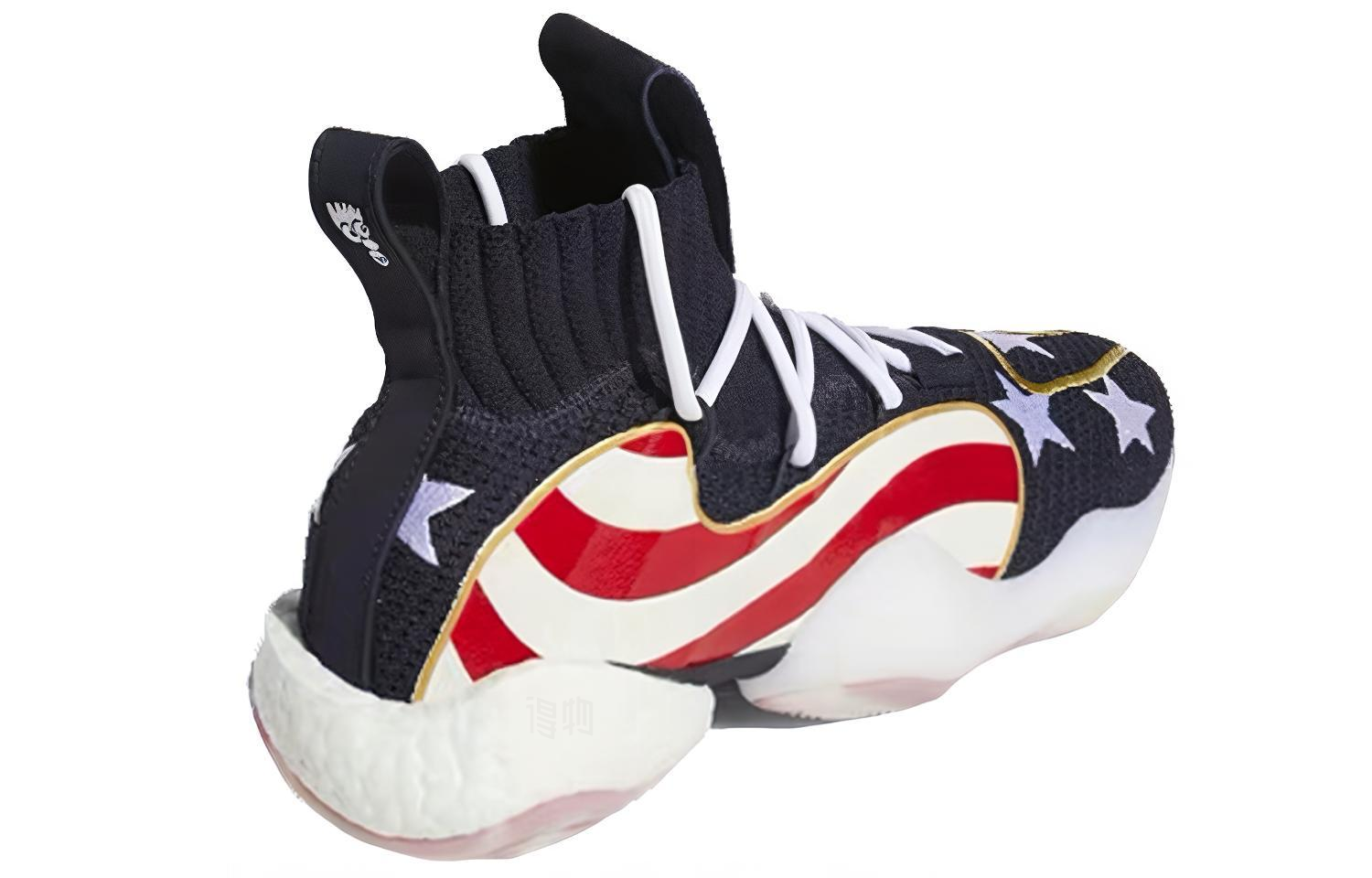 Мужские кроссовки adidas Crazy Byw X Veterans Day (черно-бело-красный) — 墨水蓝/白色/红色 — фото 3